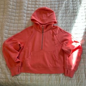 Lululemon Scuba Oversized Half-Zip Hoodie raspberry cream